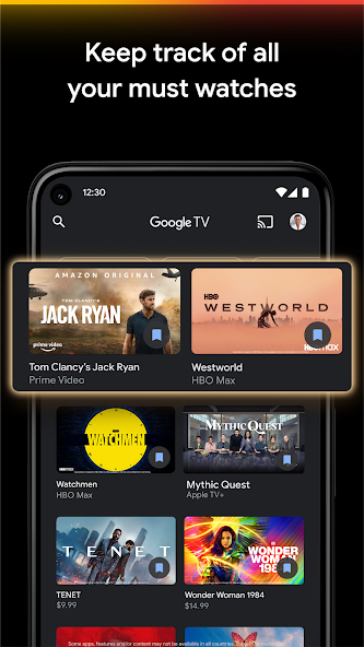 Google TV スクリーンショット
